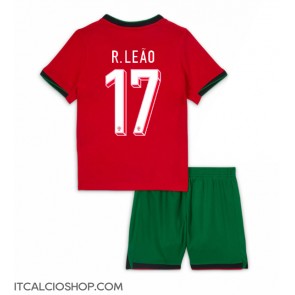 Portogallo Rafael Leao #17 Prima Maglia Bambino Europei 2024 Manica Corta (+ Pantaloni corti)